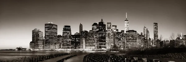 New York City Centru Panorama Molo Zůstává Soumraku — Stock fotografie