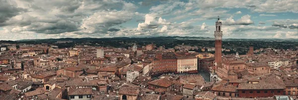 Ortaçağ Kenti Siena Tarihi Binalar Talya Daki Belediye Zil Kulesi — Stok fotoğraf