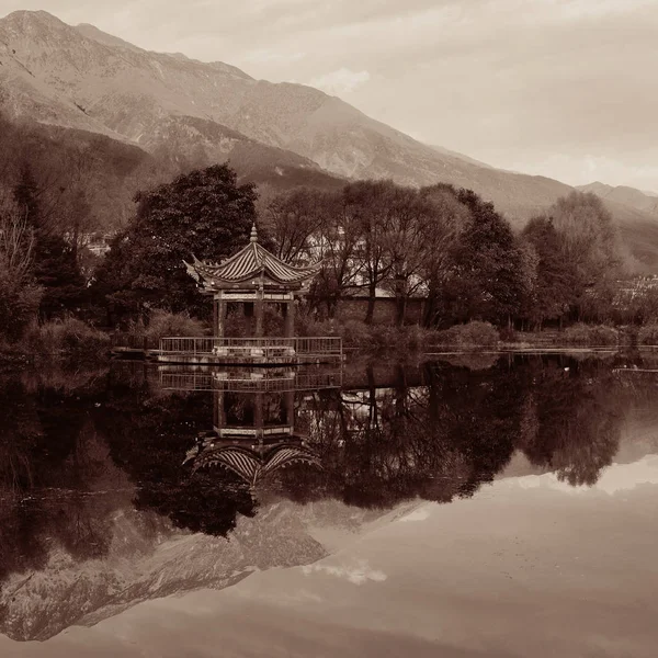 Zonsopgang Met Meer Reflecties Dali Yunnan China — Stockfoto