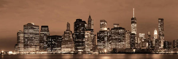 マンハッタン ダウンタウン建築夜景 — ストック写真