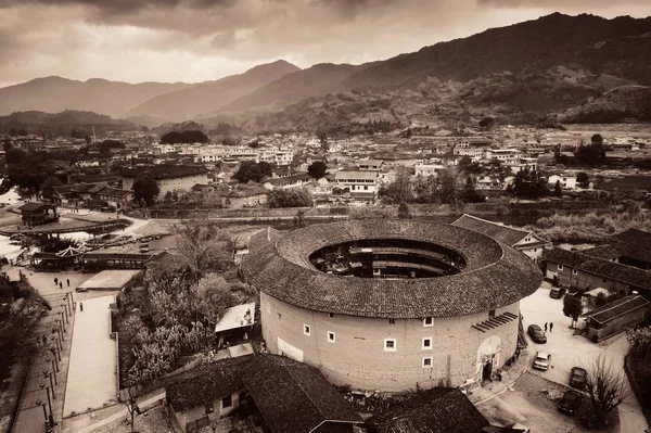 Air View Tulou Unique Dwellings Hakka Fujian China — стоковое фото