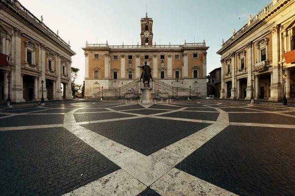 Piazza Del Campidoglio Con Estatua Marco Aurelio Roma Italia — Foto de Stock