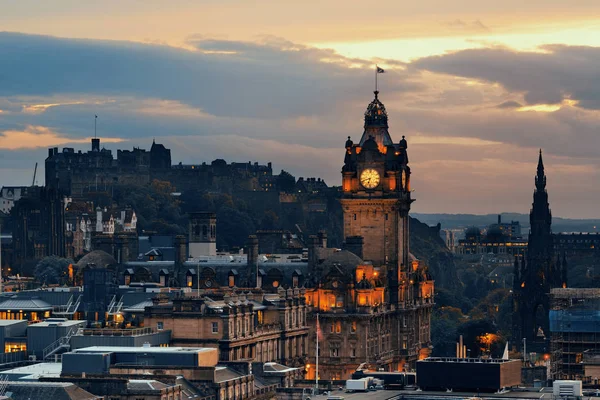 Edimburgo Vista Ciudad Por Noche Reino Unido — Foto de Stock