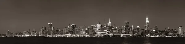 Midtown Manhattan Skyline Dusk Panorama Hudson River — Stock Photo, Image