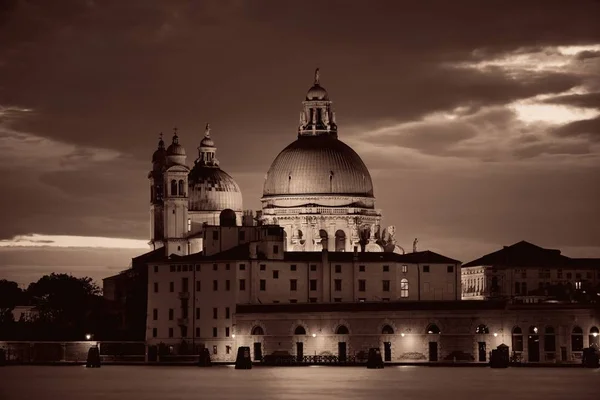 Igreja Santa Maria Della Saudação Noite Veneza Itália — Fotografia de Stock