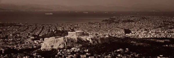 Panorama Panorâmico Atenas Visto Monte Lykavitos Com Acrópole Grécia — Fotografia de Stock