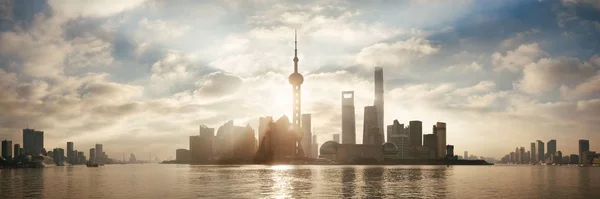 Shanghai Skyline Panorama Met Moderne Wolkenkrabbers China — Stockfoto