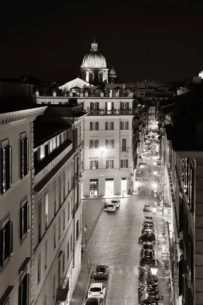Pohled Ulici Římě Noci Itálie — Stock fotografie