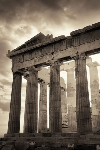 Parthenon Templet Närbild Akropolis Aten Grekland — Stockfoto