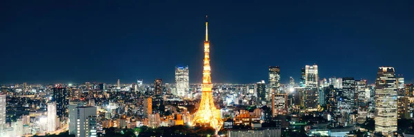 Torre Tóquio Vista Telhado Skyline Urbano Noite Japão — Fotografia de Stock