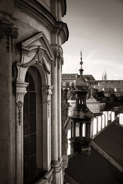 Praag Skyline Uitzicht Het Dak Met Historische Gebouwen Tsjechië — Stockfoto