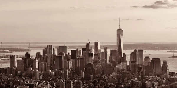 Nova Iorque Centro Skyline Vista Panorâmica — Fotografia de Stock