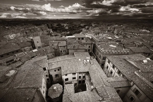 Ciudad Medieval Siena Vista Azotea Con Edificios Históricos Italia —  Fotos de Stock