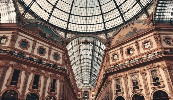 Interiér Nákupního Centra Galleria Vittorio Emanuele Miláně Itálie — Stock fotografie