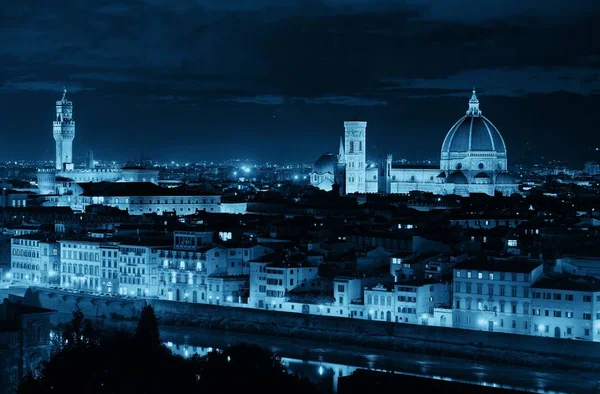 Florencie Katedrála Panoramatickým Výhledem Město Piazzale Michelangelo Noci — Stock fotografie