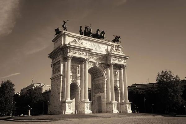 Arco Paz Arco Della Pace Italiano Milán Italia — Foto de Stock