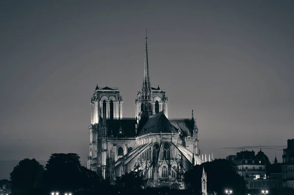 Notre Dame Paris Zmierzchu Jako Słynny Zabytek Miasta — Zdjęcie stockowe