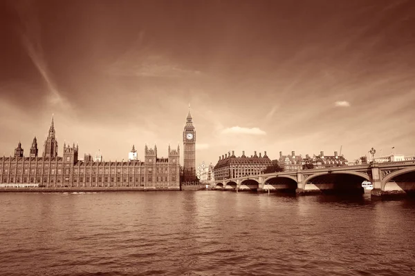 Big Ben Und House Parliament London Blick Über Die Themse — Stockfoto