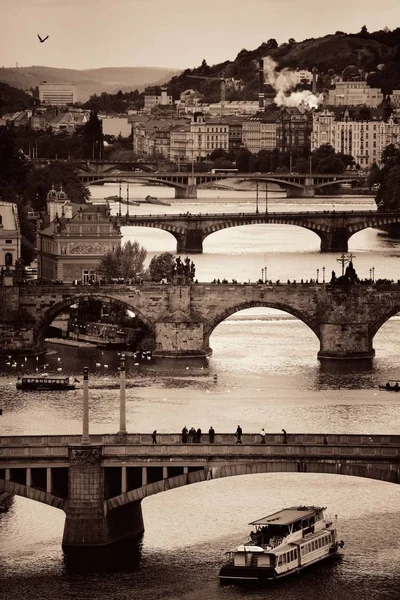 Skyline Praga Puente Sobre Río República Checa — Foto de Stock