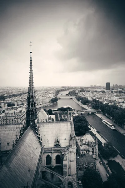 Παρίσι Θέα Στον Τελευταίο Όροφο Από Notre Dame Μητρόπολη — Φωτογραφία Αρχείου