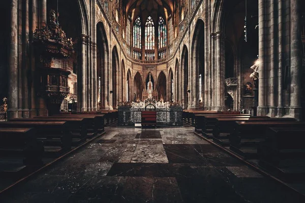 Vista Interior Catedral São Vito Castelo Praga República Checa — Fotografia de Stock