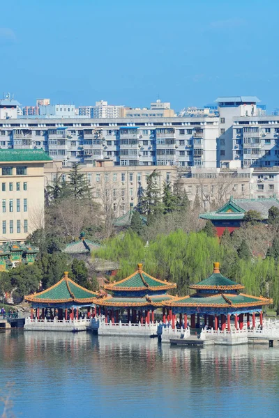 Beihai Park Panorama Historickou Architekturou Pekingu — Stock fotografie