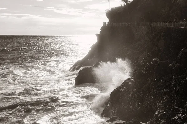 Misty Látnivaló Cinque Terre Olaszországban — Stock Fotó