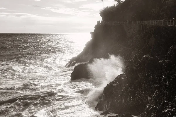 Névoa Cinque Terre Itália — Fotografia de Stock