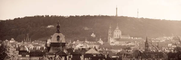 Prag Skyline Takutsikt Med Historiska Byggnader Panorama Tjeckien — Stockfoto
