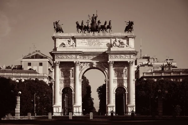 Арка Мира Arco Della Pace Итальянском Языке Милане Италия — стоковое фото