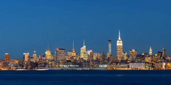 Skyline Del Centro New York Con Grattacieli Sul Fiume Hudson — Foto Stock