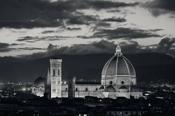 Kathedraal Van Florence Met Skyline Gezien Vanaf Piazzale Michelangelo Nachts — Stockfoto