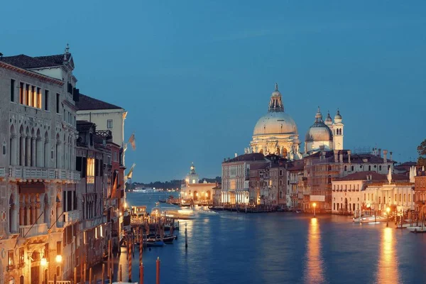 Venice Grand Canal Éjjel Olaszország — Stock Fotó