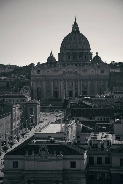 Санкт Пітерс Базиліки Ватикану Чорно Білі — стокове фото