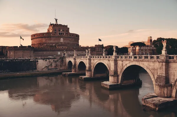 Castel Sant Angelo Och Bron Över Floden Tibern Rom Italien — Stockfoto