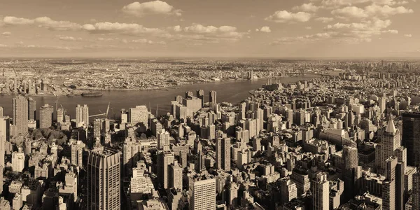 New York City Manhattan Ostpanorama Mit Wolkenkratzern Und East River — Stockfoto