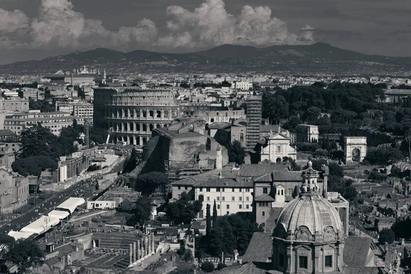 Rom Taket Med Antika Arkitekturen Svart Och Vitt Italien — Stockfoto