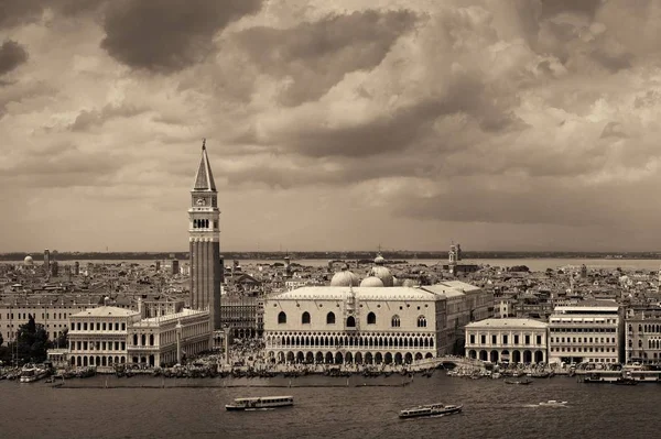 Tour Horloge Église Marks Horizon Ville Vues Île San Giorgio — Photo