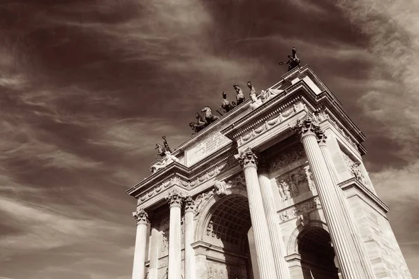 Vista Cerca Del Arco Paz Arco Della Pace Italiano Milán — Foto de Stock