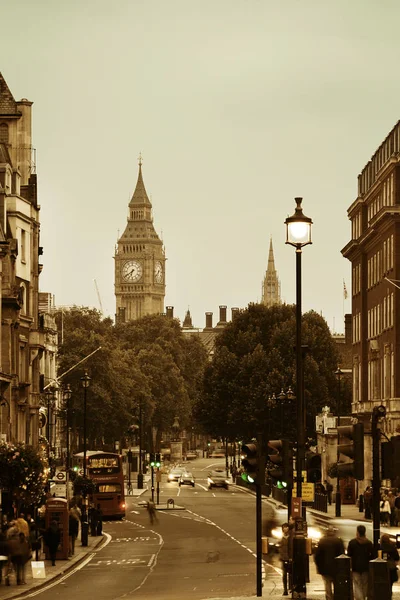 Londres Reino Unido Sep London Street Vista Com Tráfego Movimentado — Fotografia de Stock