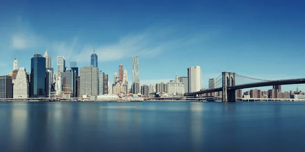 Brooklyn Bridge Und Skyline Von Downtown Manhattan New York City — Stockfoto