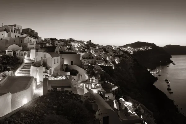 Небесна Лінія Санторіні Вночі Будівлями Греції — стокове фото
