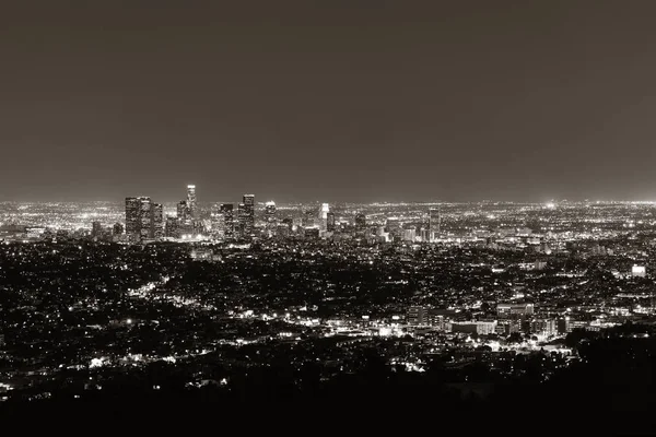 Los Ángeles Por Noche Con Edificios Urbanos — Foto de Stock