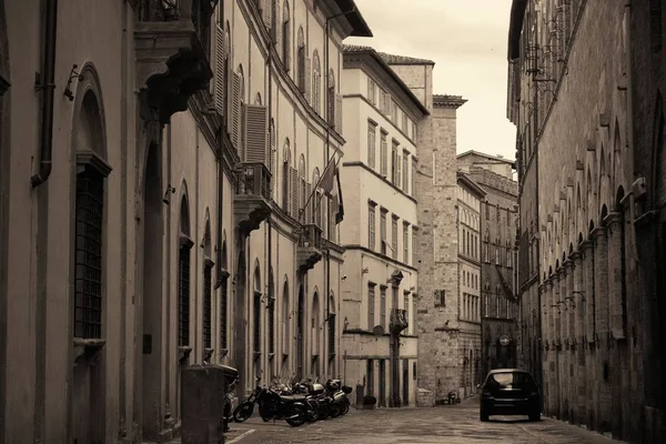 Pohled Ulici Starými Budovami Sieně Itálie — Stock fotografie