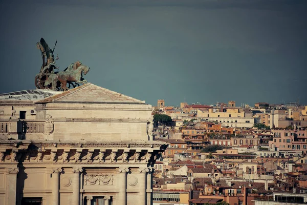 Rom Takutsikt Med Antik Arkitektur Och Staty Italien — Stockfoto