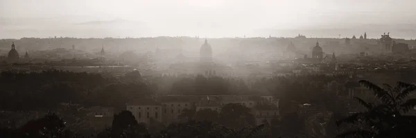 Rome Vue Sur Toit Lever Soleil Silhouette Panorama Avec Architecture — Photo