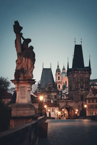 Statue Nahaufnahme Der Karlsbrücke Prag — Stockfoto