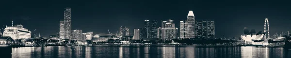 Singapurs Skyline Bei Nacht Mit Städtischen Gebäuden — Stockfoto