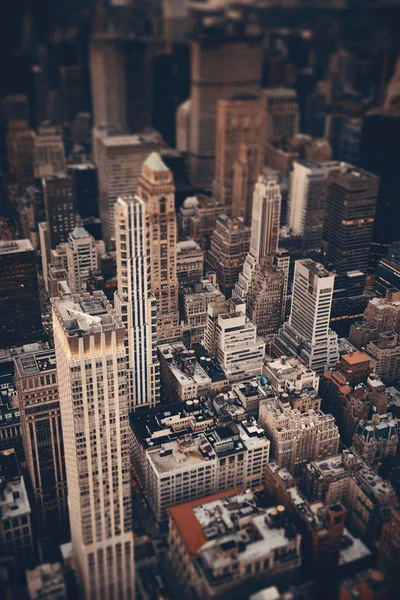 Edificios Rascacielos Midtown Vista Azotea Tilt Shift Ciudad Nueva York — Foto de Stock