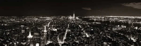 New York City Skyline Panorama Vue Nuit — Photo